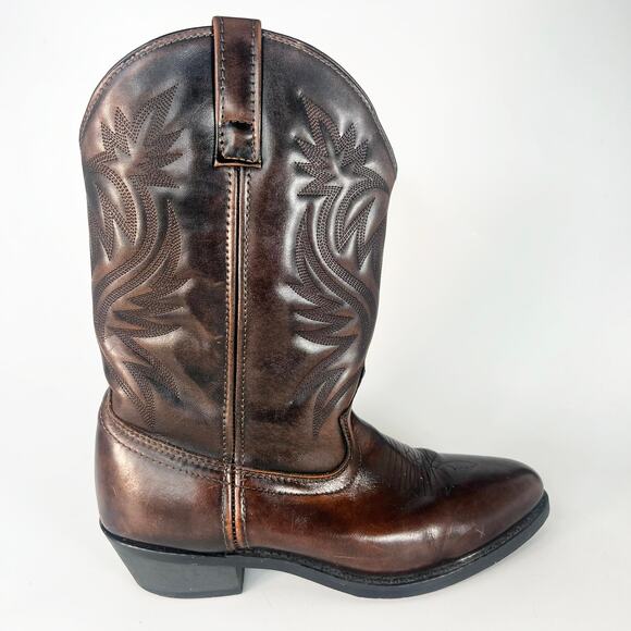 Laredo Paris Leather Western Cowboy Boots 4214 Antique Tan Brown Men 10 - Picture 8 of 15